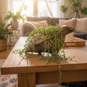 Vintage Brass Large Gold Conch Seashell Planter MCM Metal pot Beach decor